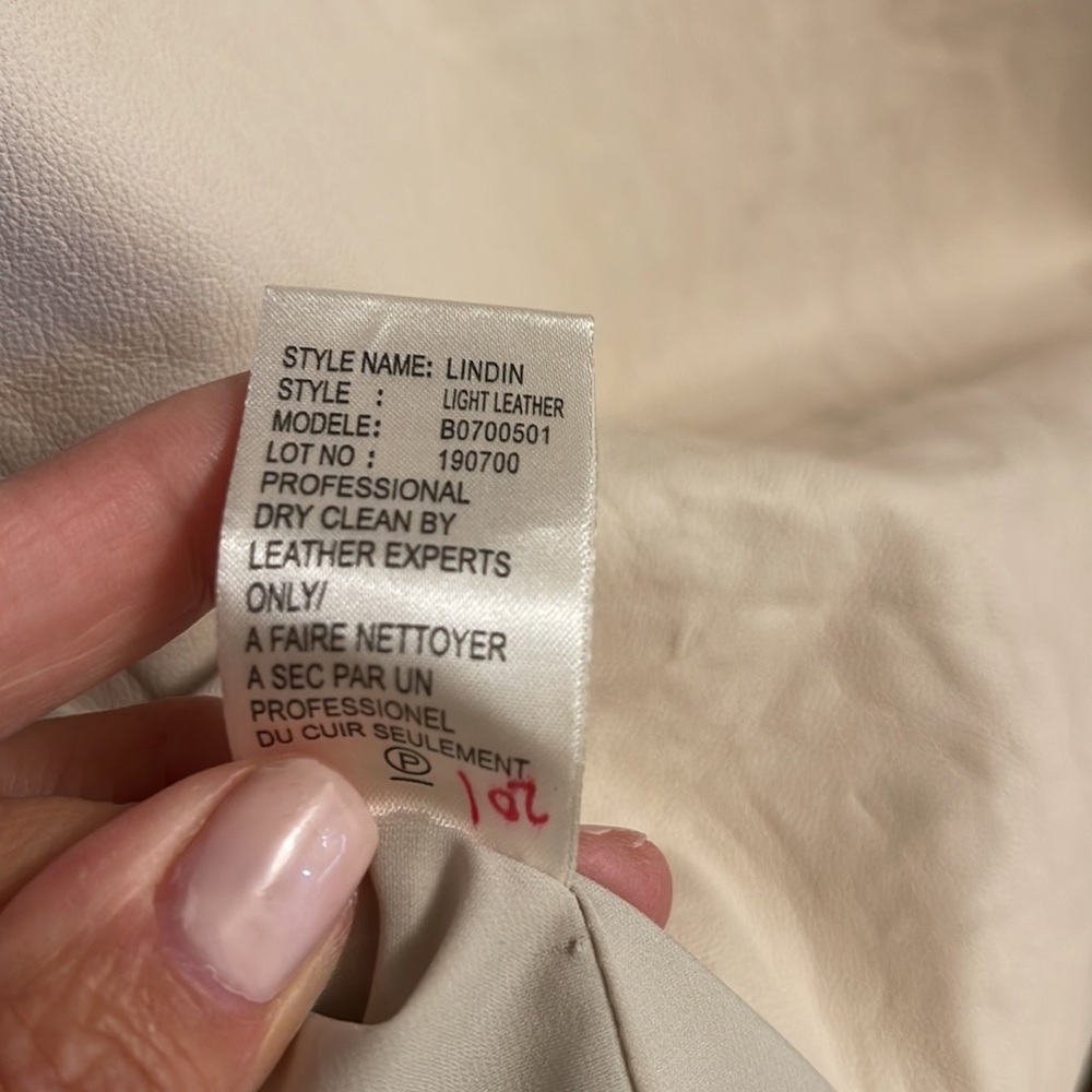 THEORY Cream Leather Lindin Tank NWT, Medium, $575 - Picture 9 of 9